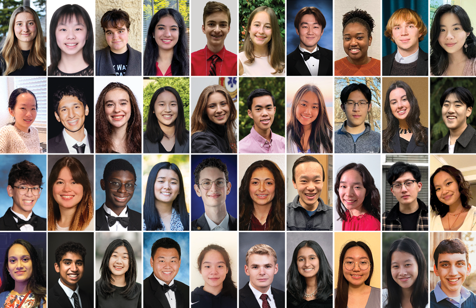 photo headshot grid of the 2023 STS Finalists